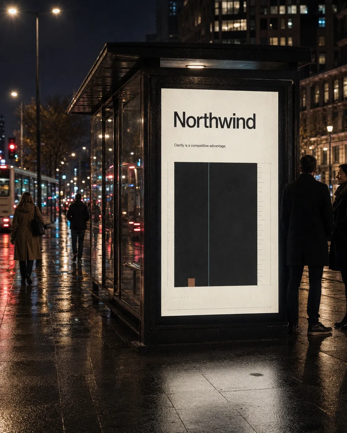 Northwind brand identity applied across print and signage